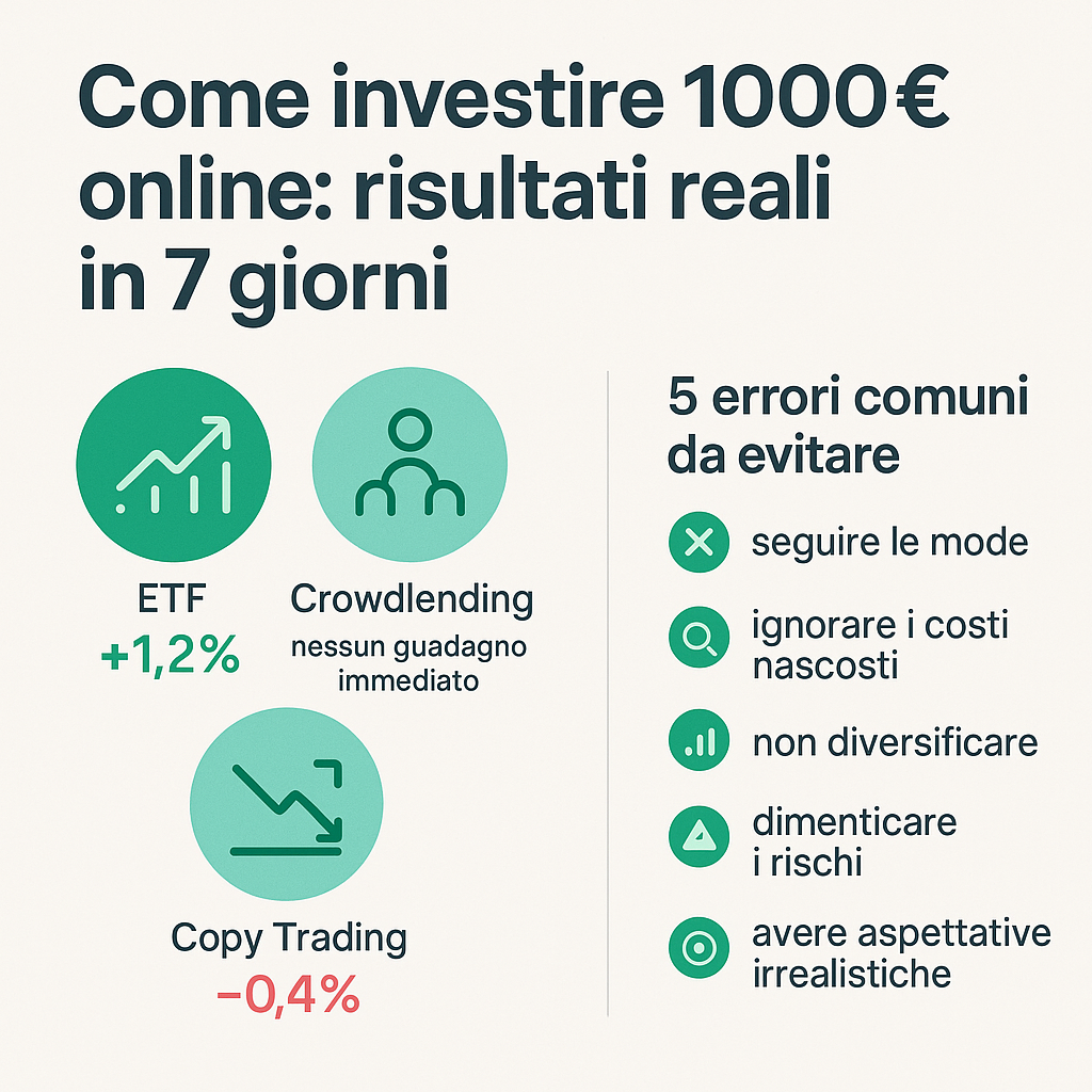 Come investire 1000 euro online Subito: il mio test in 7 giorni